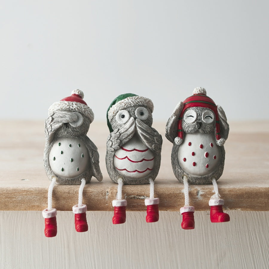 Grey Nordic Owl Sitters