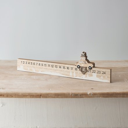 Christmas Car Advent Countdown 40cm – Scandinavian-Inspired Festive Decoration
