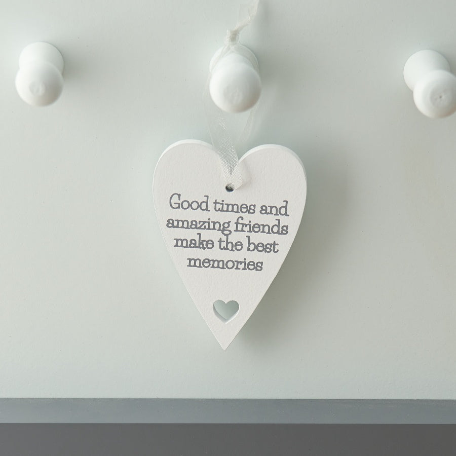Friendship Heart Signs Set of 6, 7cm – Mini Quote Heart Decorations with Display Stand, Thoughtful Friendship Gifts