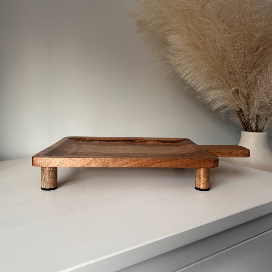 Wooden Display Board with Feet – 40cm Rustic Tray for Home Decor and Styling