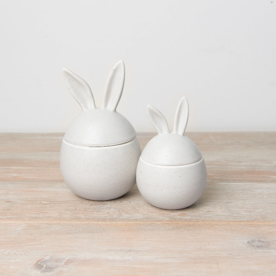 Speckled Bunny Pot 18cm Chic Easter Storage Decorative Treat Holder