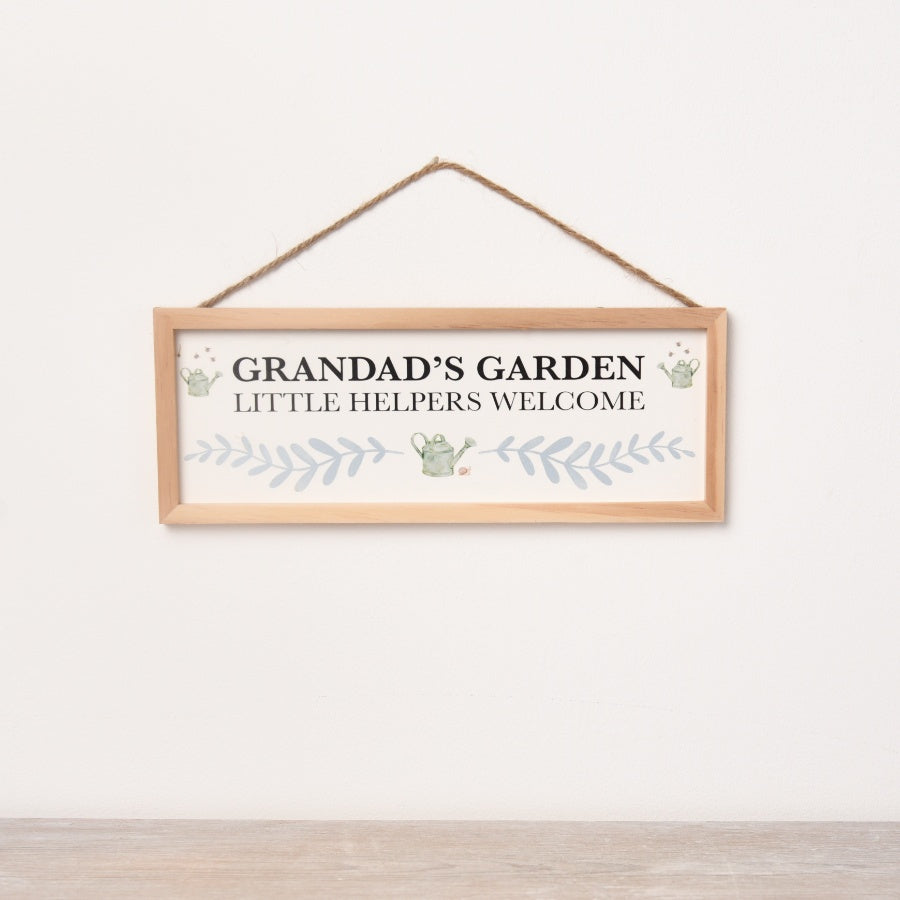 Grandad's Garden Sign 25cm Rustic Wooden Outdoor Shed Garage Decor Gift