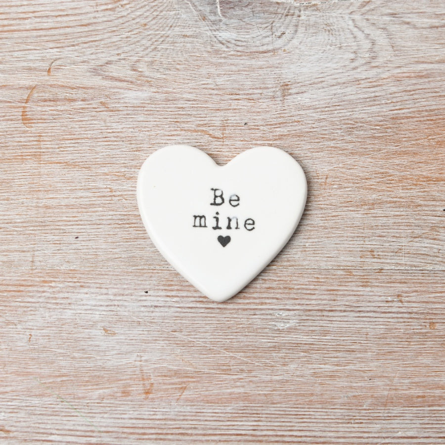 Porcelain Be Mine Heart Token 4cm Sweet Gift for Valentine’s and Anniversaries