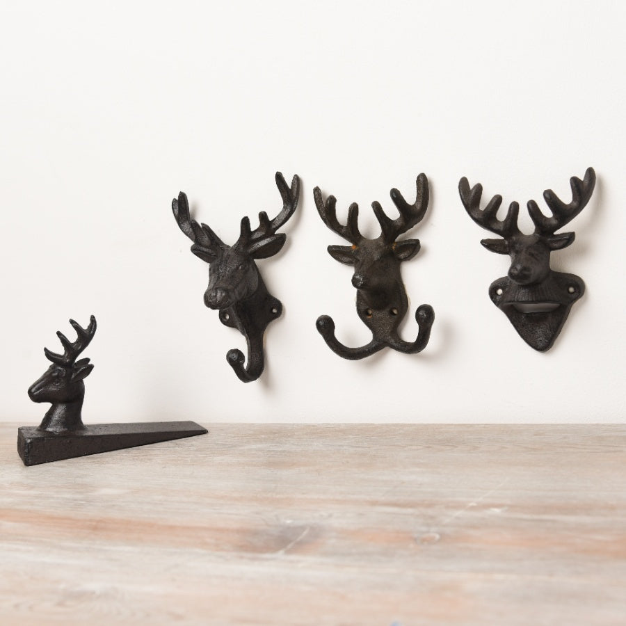 Cast Iron Stag Bottle Opener – 14cm Rustic Deer Head Bar Tool Gift Idea