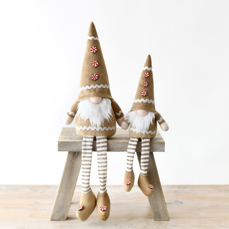 Gingerbread Gonk Figurine 43cm – Festive Holiday Décor, Rustic Handcrafted Charm