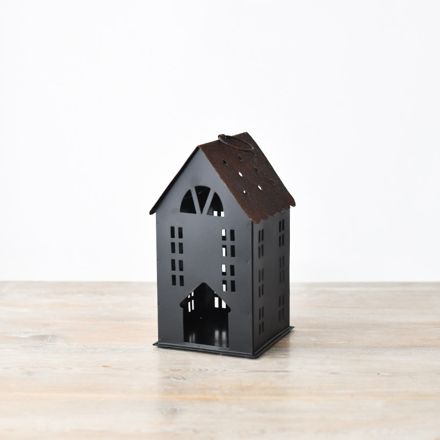 20cm Black Metal House Ornament, Hanging Decorative Accent for Modern Homes