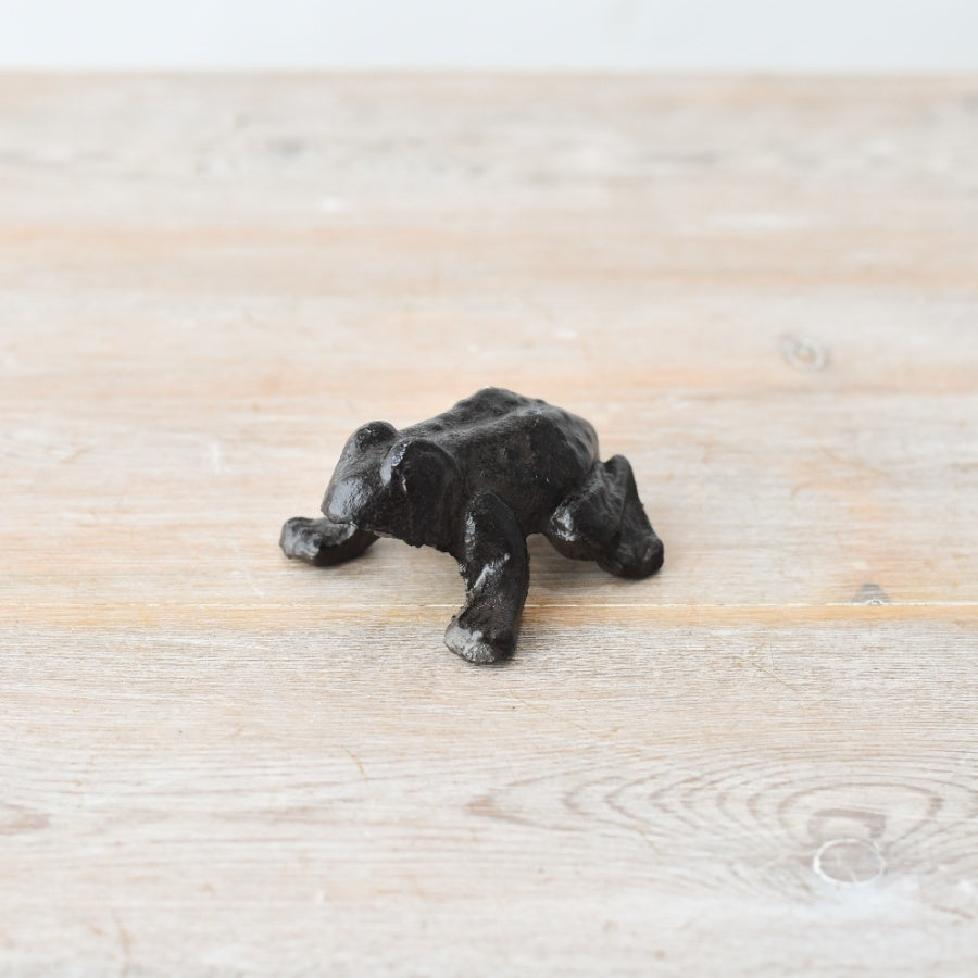 Frog Garden Ornament 7.5cm, Indoor Outdoor Decor, Black Animal Figure