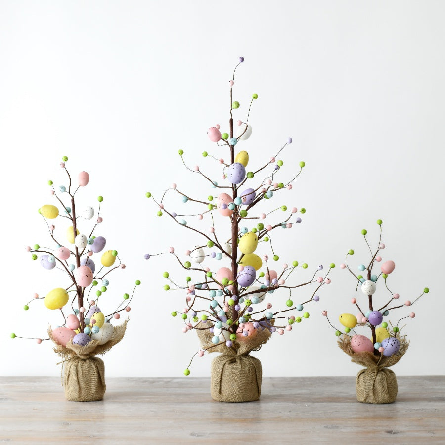 Pastel Easter Egg Tree Decoration 33cm, Festive Spring Centerpiece