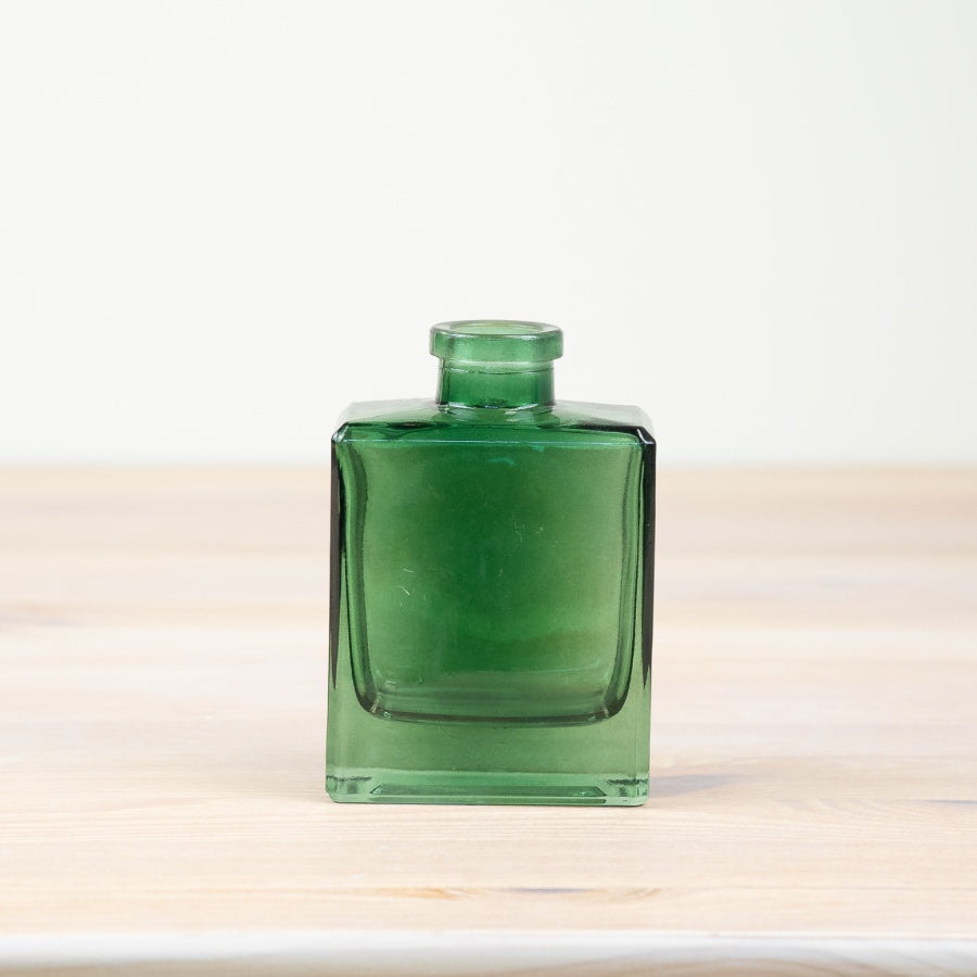 Green Glass Vase 10.5cm – Small Decorative for Home Décor – Vintage-Style Bud for Shelves, Tables, or Centerpieces – Rustic Mini Glass Ornament