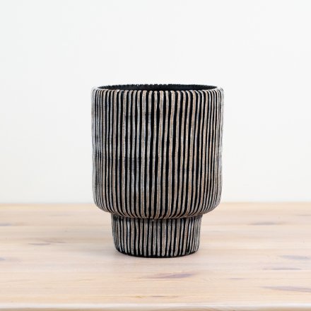 Yana Vase Planter Large 22cm – Neutral Ceramic Planter for Plants or Décor – Elegant Minimalist Flower Pot for Contemporary or Scandinavian Interiors – Decorative Accent for Shelf, Windowsill, or Desk