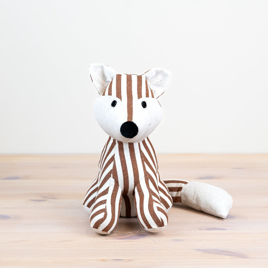 Striped Fox Door Stop – 26cm Weighted Fabric Doorstop – Whimsical Fox Design – Ideal for Rustic, Woodland Interiors – Perfect Gift for Animal & Nature Lovers
