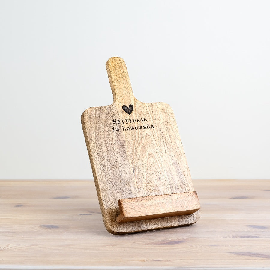Rustic Wooden Recipe Board with Stand 27cm – Farmhouse Kitchen Decor & Cookbook Holder – Vintage Style Display Stand for Recipes, Cards & Small Cookbooks