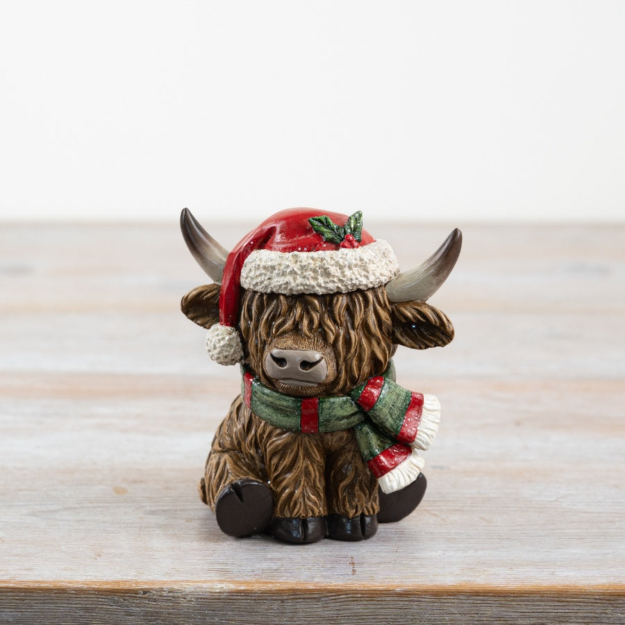 Xmas Highland Cow Decor, 10.5cm