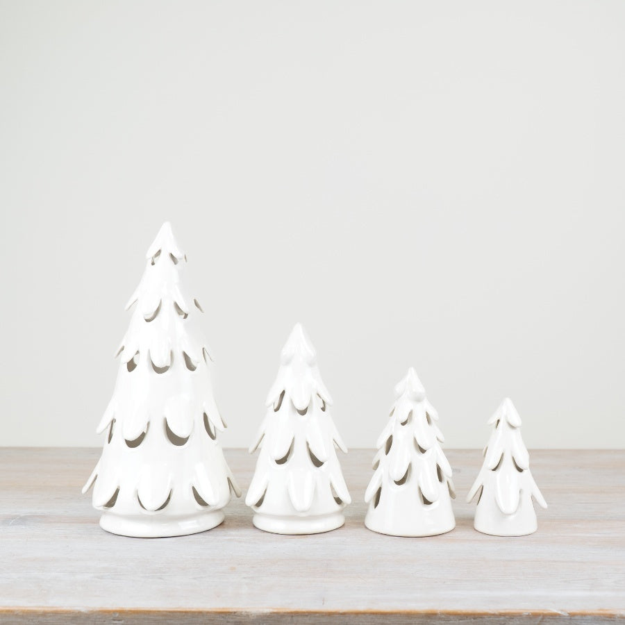 16cm White LED Christmas Tree – Light Up Festive Decoration