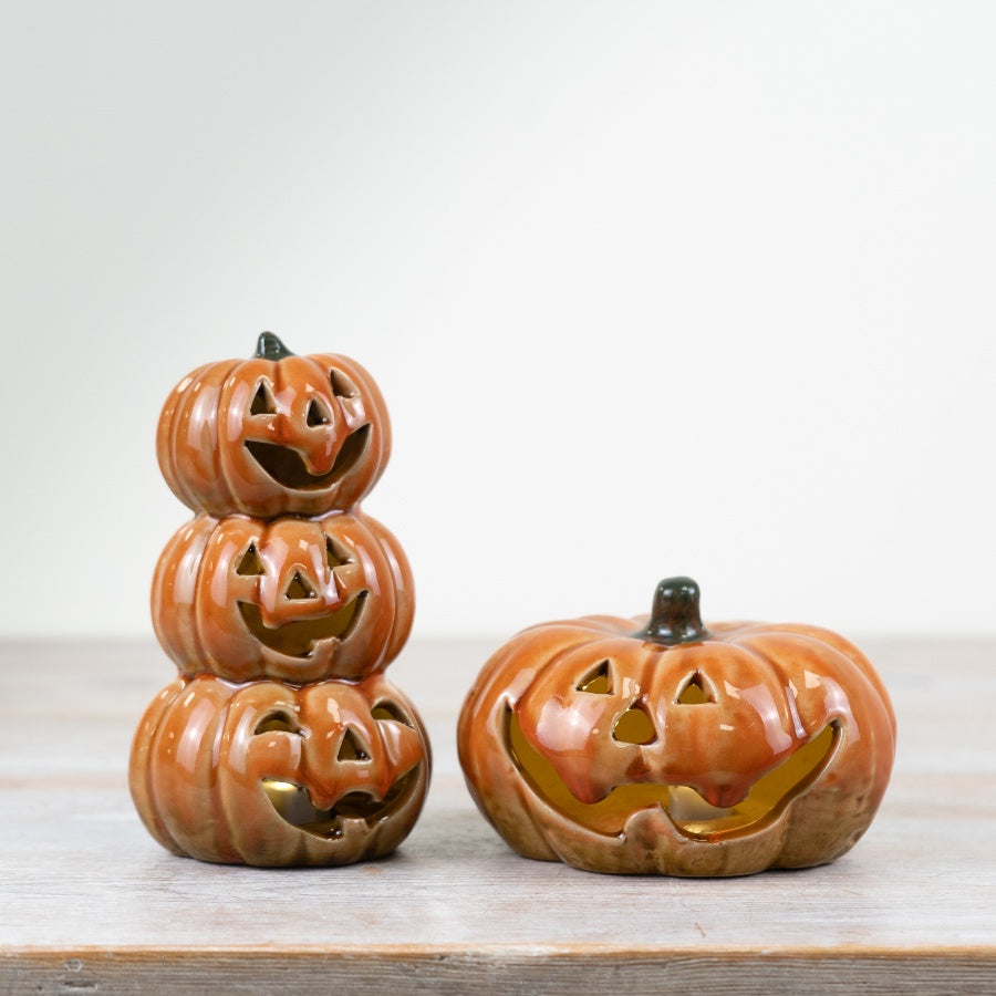 12cm LED Pumpkin Decoration – Glowing Halloween Ornament, Autumn Home Décor