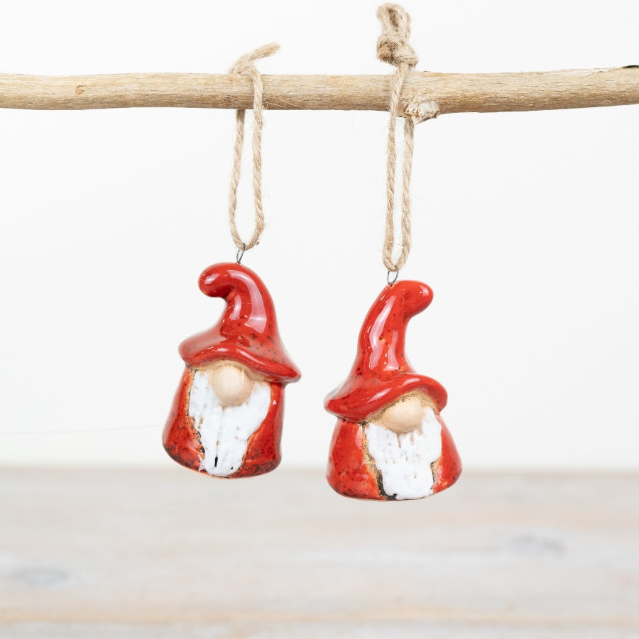 Red Gonk Hanger 6cm – Festive Mini Hanging Decoration, Set of 2