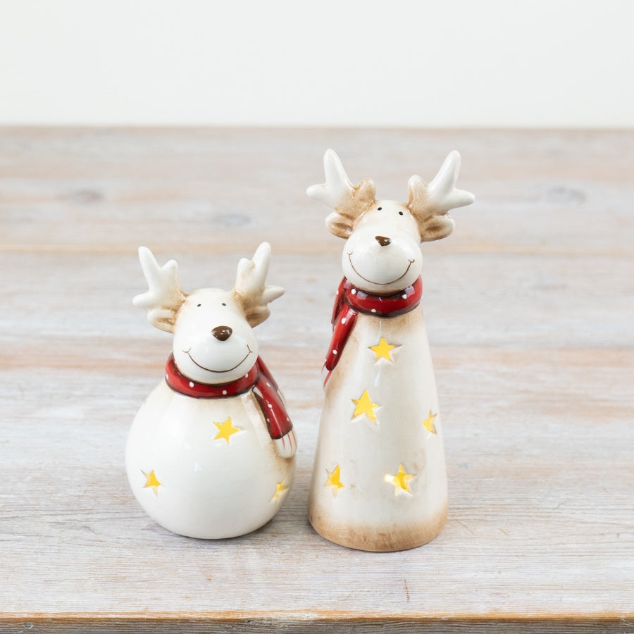 LED Deer Star Ornament – 16cm Light Up Christmas Decoration