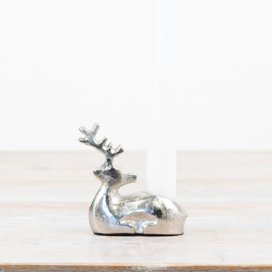 8cm Aluminium Reindeer Candle Holder – Festive Christmas Tealight Holder