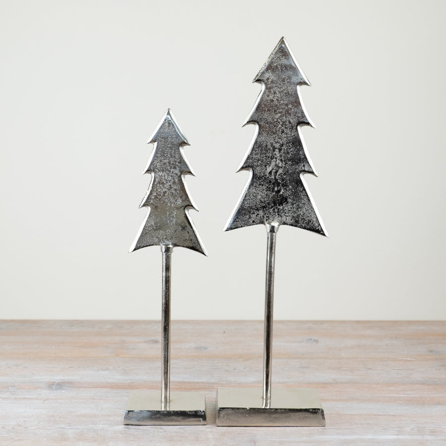 56cm Silver Metal Tree Ornament – Tall Luxe Christmas Decoration
