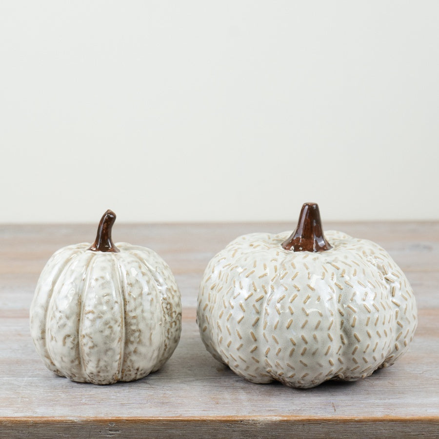 11cm Glazed Pumpkin Ornament – Porcelain Autumn Decoration, Elegant Seasonal Display