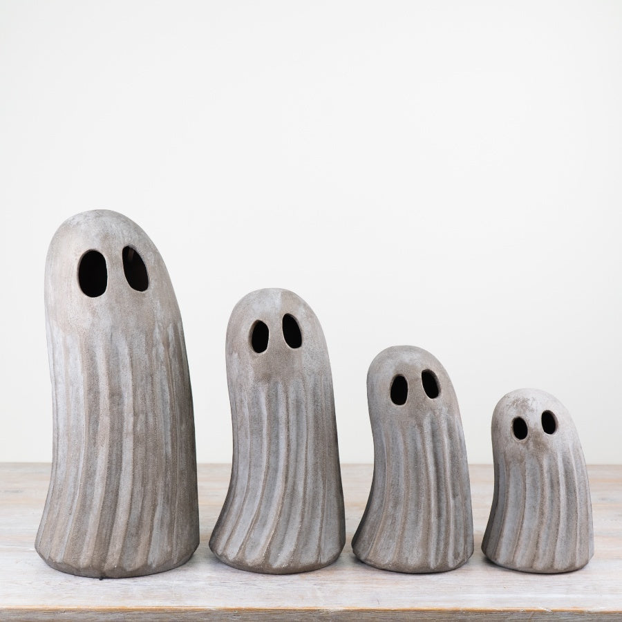 Large Grey Ghost Figurine 41cm – Light-Up Halloween Decoration, Outdoor Indoor Spooky Decor Ornament