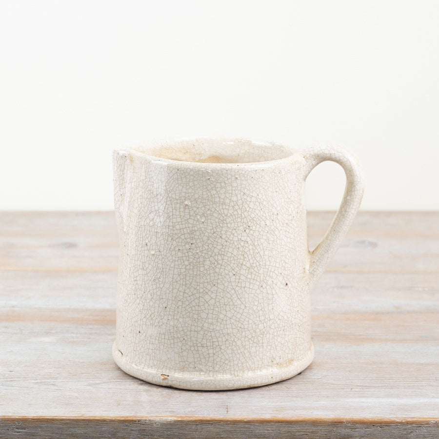 Jolee White Distressed Jug 22cm – Rustic Ceramic Vase Pitcher