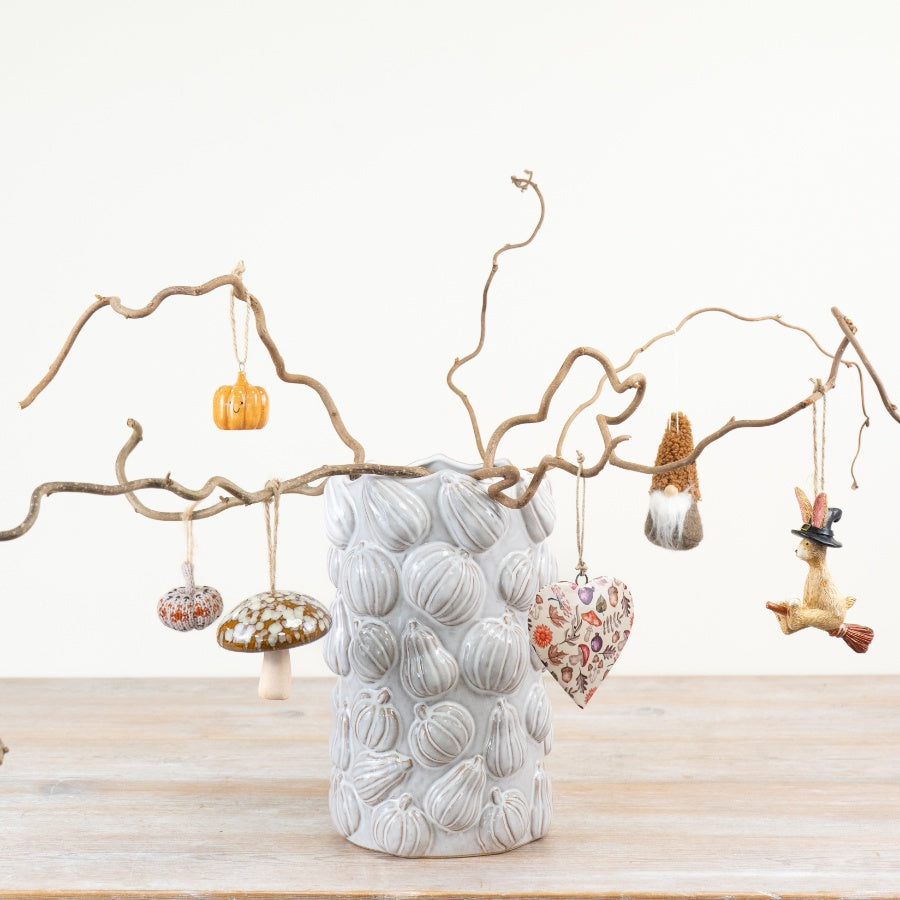 Pumpkin Flower Vase – 24.5cm Ceramic Autumn Decoration, Rustic Floral Display