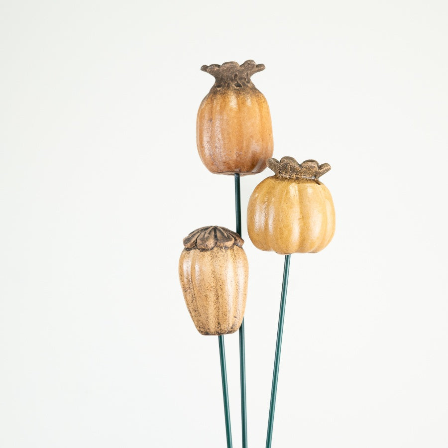 Metal Flower Garden Stakes 50cm – Set of 3 Decorative Plant Stakes Outdoor Garden and Indoor Floral Decor