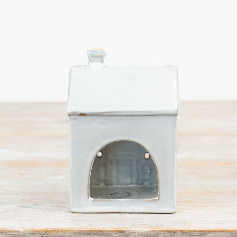Ceramic Tealight House 11cm – Small Glazed Candle Holder Home Décor