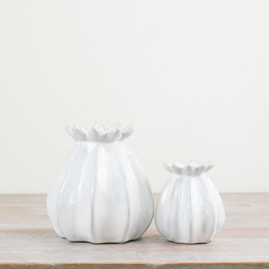 Poppy Bud Vase – 16cm Rustic Farmhouse Ceramic, Spring Flower Display