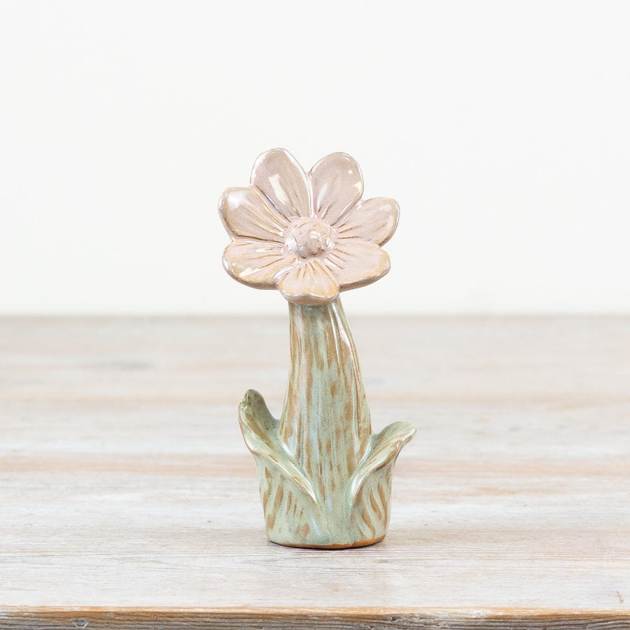 Pink Flower Ornament 11.8cm – Decorative Floral Accent with Green Stem, Cute Spring Home Decor Display Piece