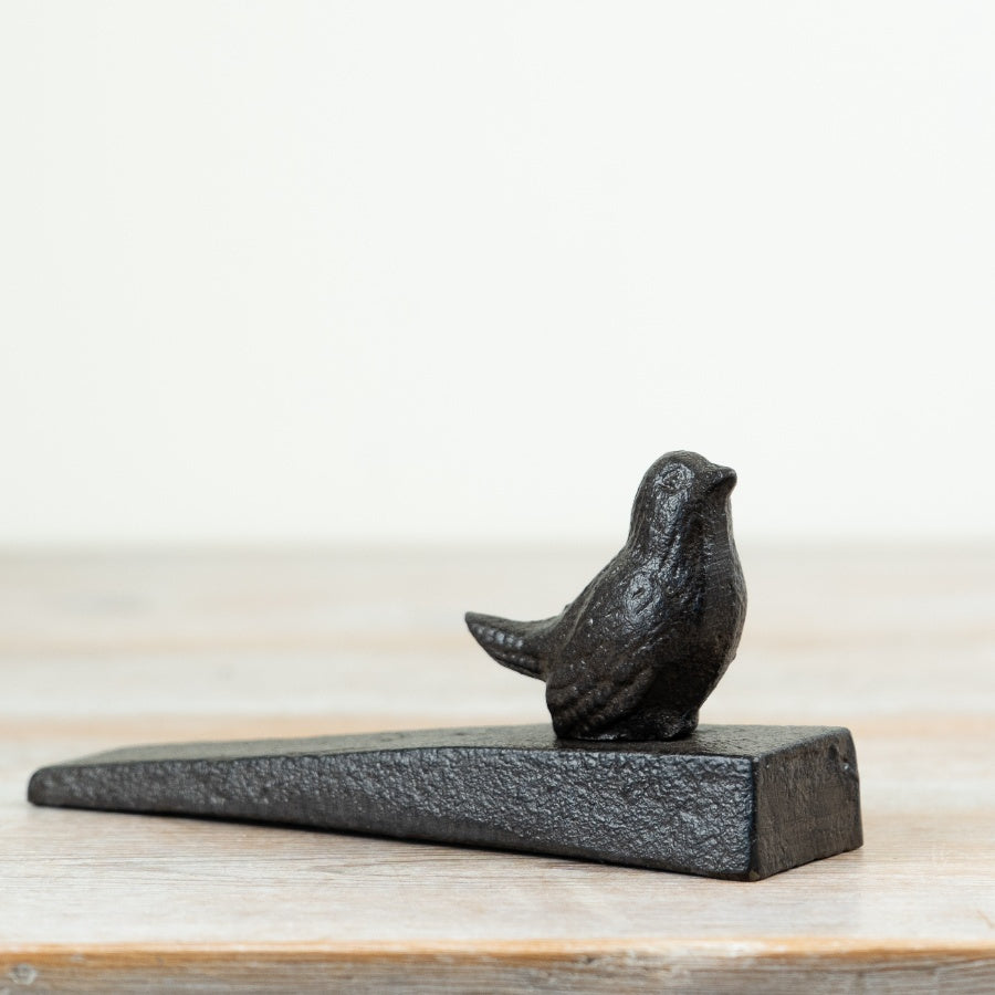 Cast Iron Bird Door Stopper 15.3cm – Rustic Decorative Door Stop, Vintage Style Home Accessory for Floor Hold
