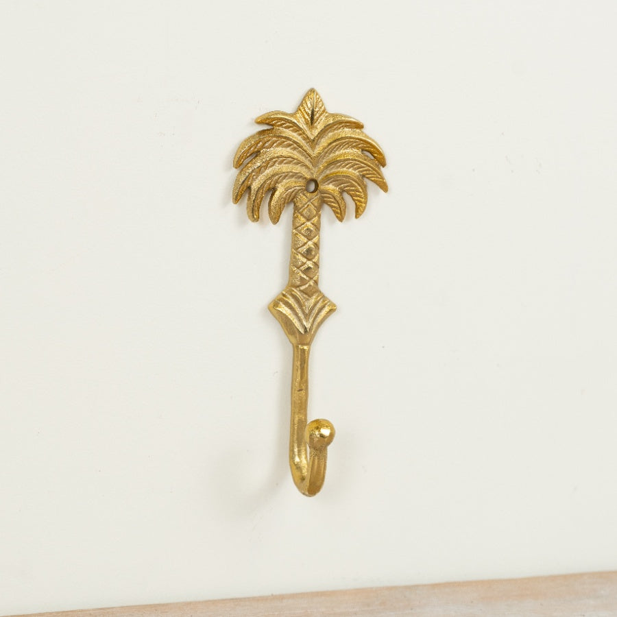 Gold Palm Tree Wall Hook 17cm – Decorative Metallic Hanger, Tropical Key & Coat Hook for Stylish Home Storage
