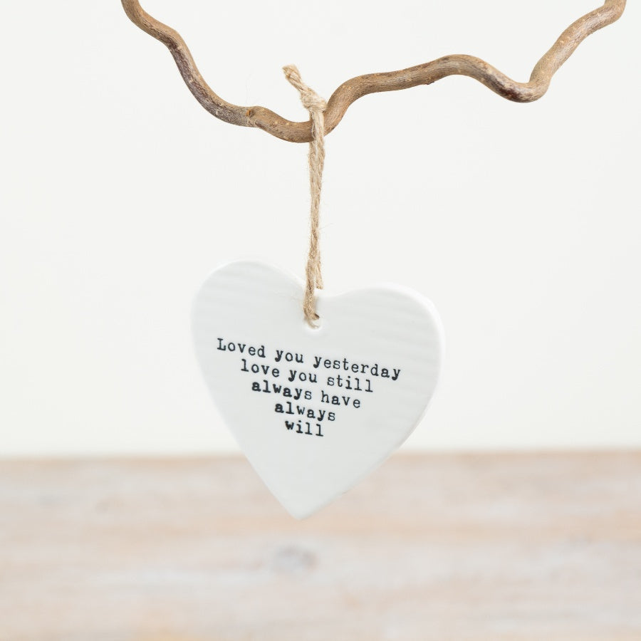 Love You Always Hanging Heart 9cm – Romantic Quote Keepsake Decoration Sentimental Gift for Home