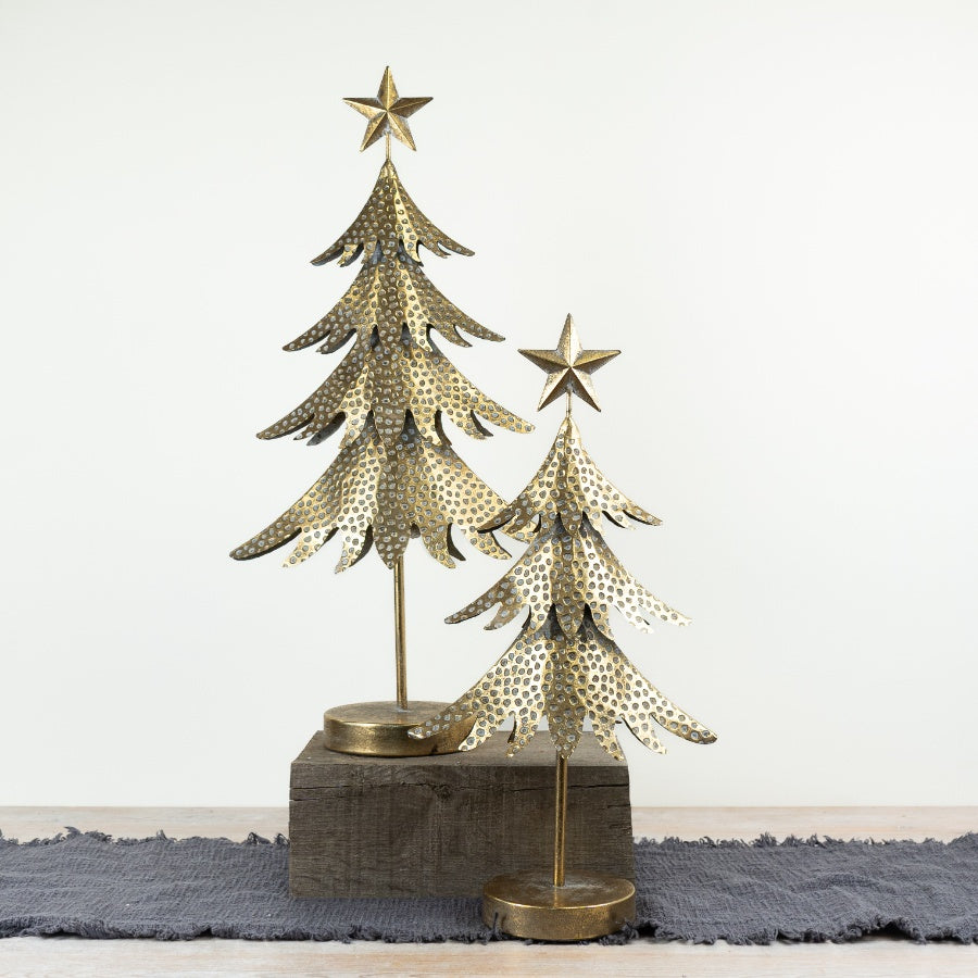 Gold Metal Tree Decoration Freestanding Modern Christmas Tree Ornament Festive Home Décor 67cm