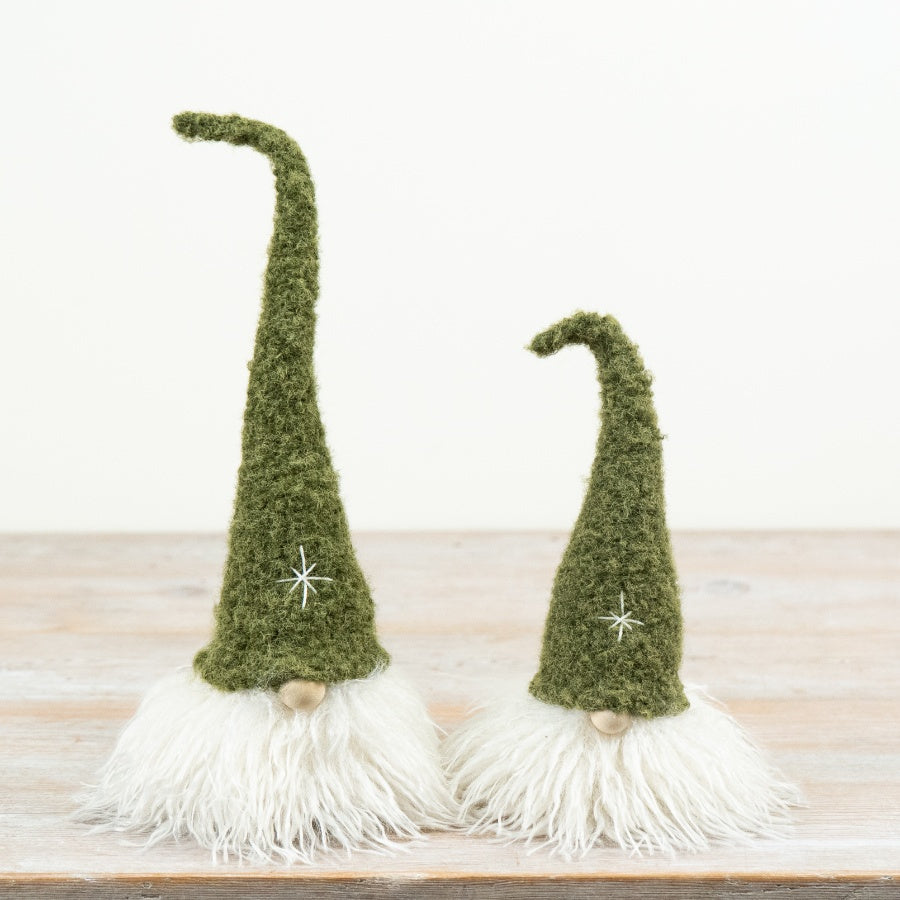 Green Gonk Standing Decoration Moss Green Felt Hat Scandinavian Nordic Christmas Home Décor 23x7cm Item #79311