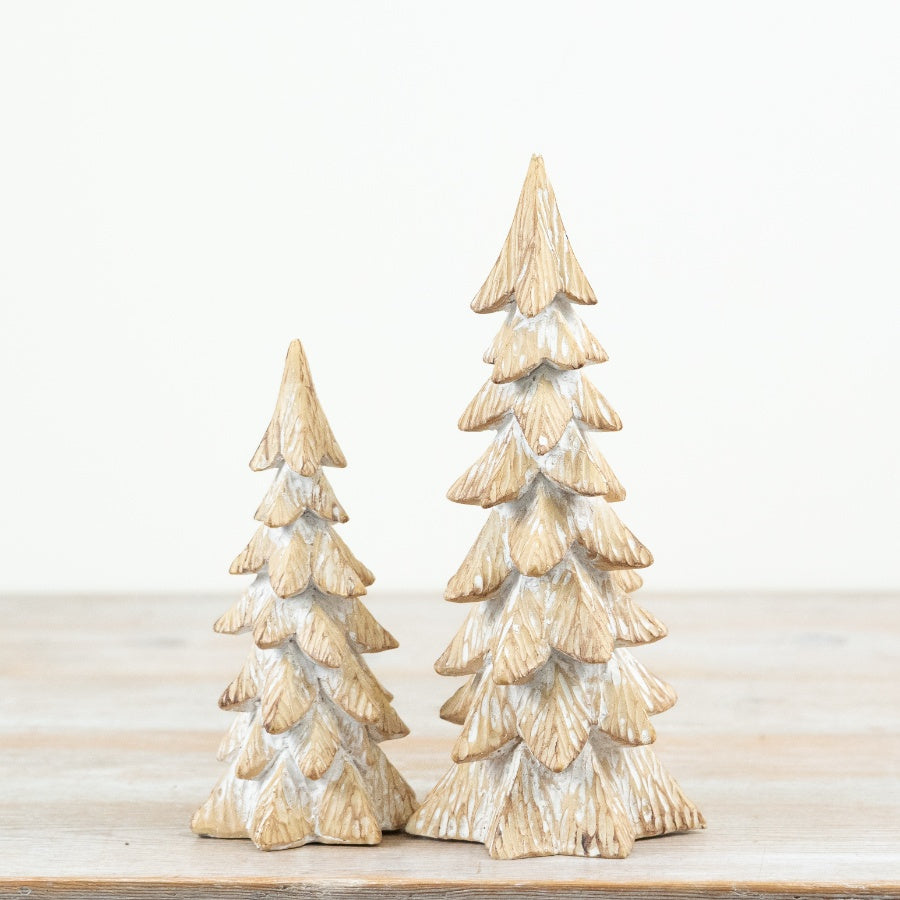 Freestanding Tree Decoration Neutral Rustic Christmas Tree Ornament Distressed Scandinavian Home Décor 24x10cm Item #79322
