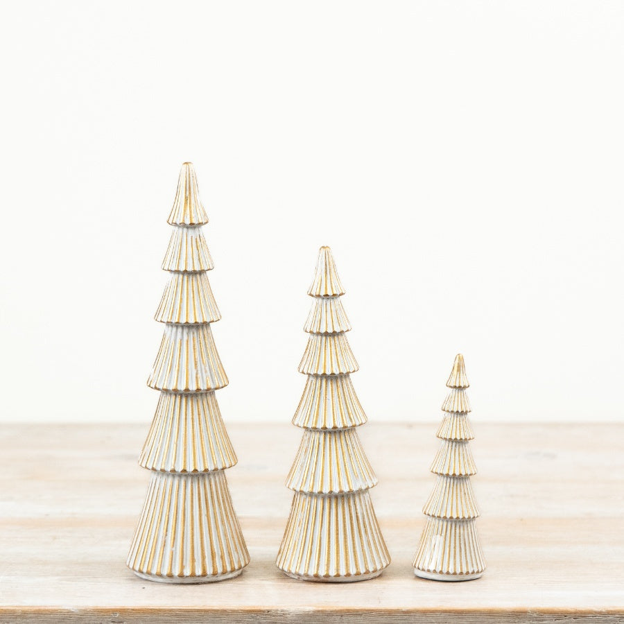 Resin Tree Decoration Polyresin Christmas Tree Ornament Festive Seasonal Display Home Décor 20x6.5cm Item #79326