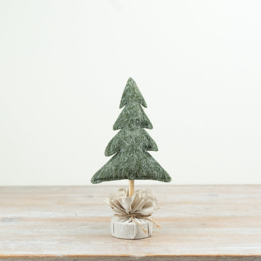 Felt Christmas Tree Decoration Felt Christmas Tree Ornament Wooden Stem Fabric Base Festive Home Décor 29cm Item #79556
