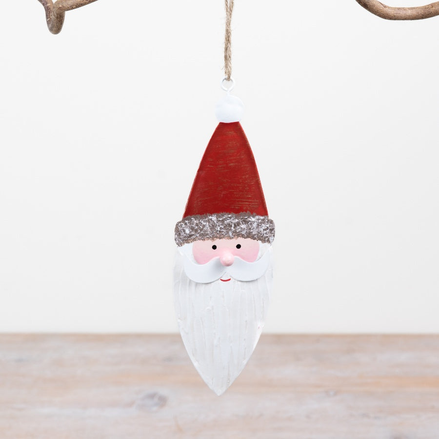 Metal Santa Hanger Santa Head Christmas Decoration Metal Hanging Ornament Rustic Festive Home Décor 19x6cm Item #79569