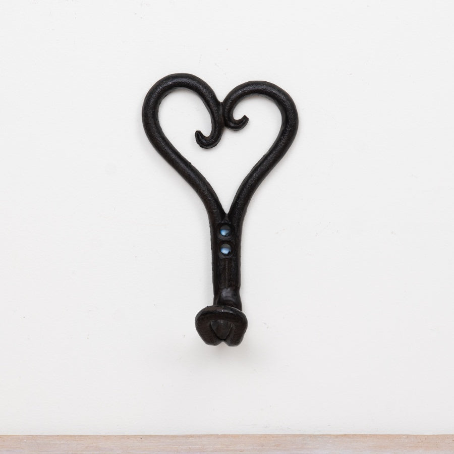 Heart Storage Hook 12.5cm – Decorative Wall Hook, Rustic Hanging Organizer for Keys, Coats & Home Storage