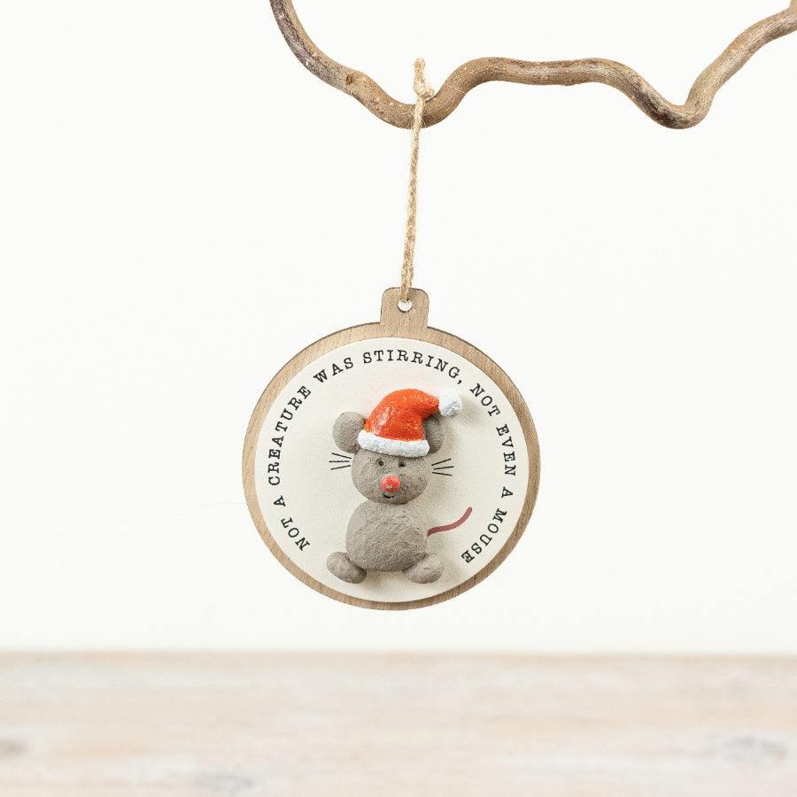 3D Hanging Pebble Sign 16cm – Rustic Festive Decoration, Christmas Wall Hanging Home Decor Accent