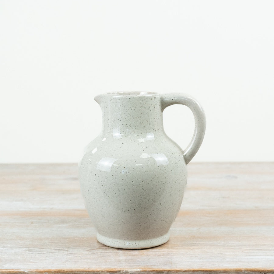 Mabel Jug Ceramic Jug Vase Neutral Farmhouse Jug Decorative Flower Vase Home Décor 19.5cm Item #80326
