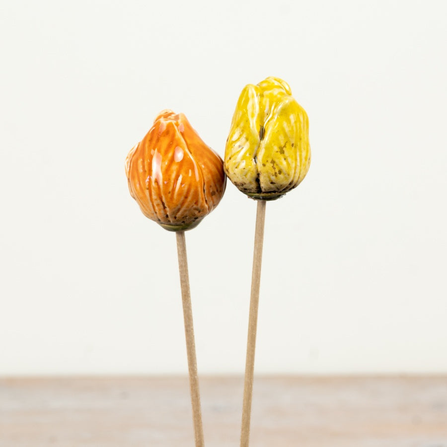 Tulip Flower Garden Stake 30cm – Metal Floral Decor, Colourful Plant Stake for Indoor & Outdoor Home Styling