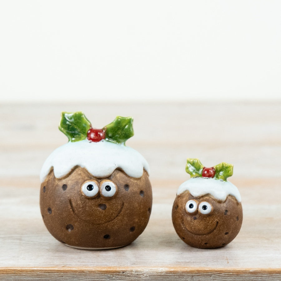 Little Lookers Christmas Pudding Ornament Ceramic Festive Pudding Decoration Christmas Home Décor Gift 5.7cm