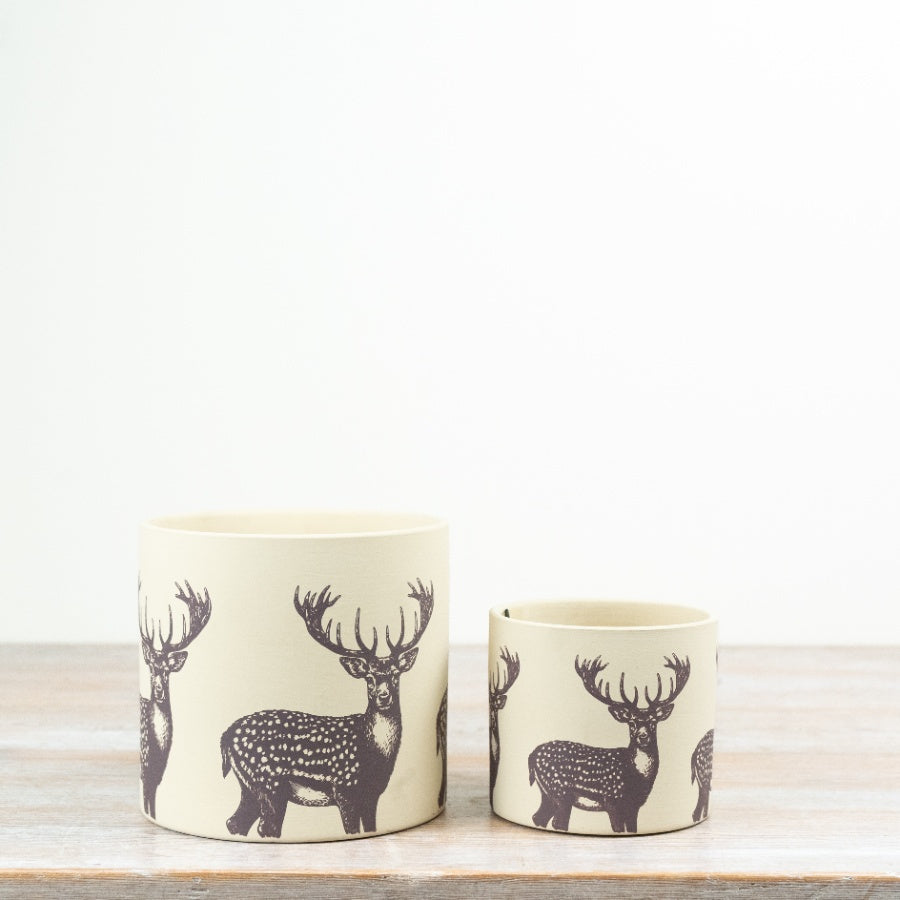 Terracotta Reindeer Plant Pot Rustic Woodland Planter Christmas Home Decor 13.5cm