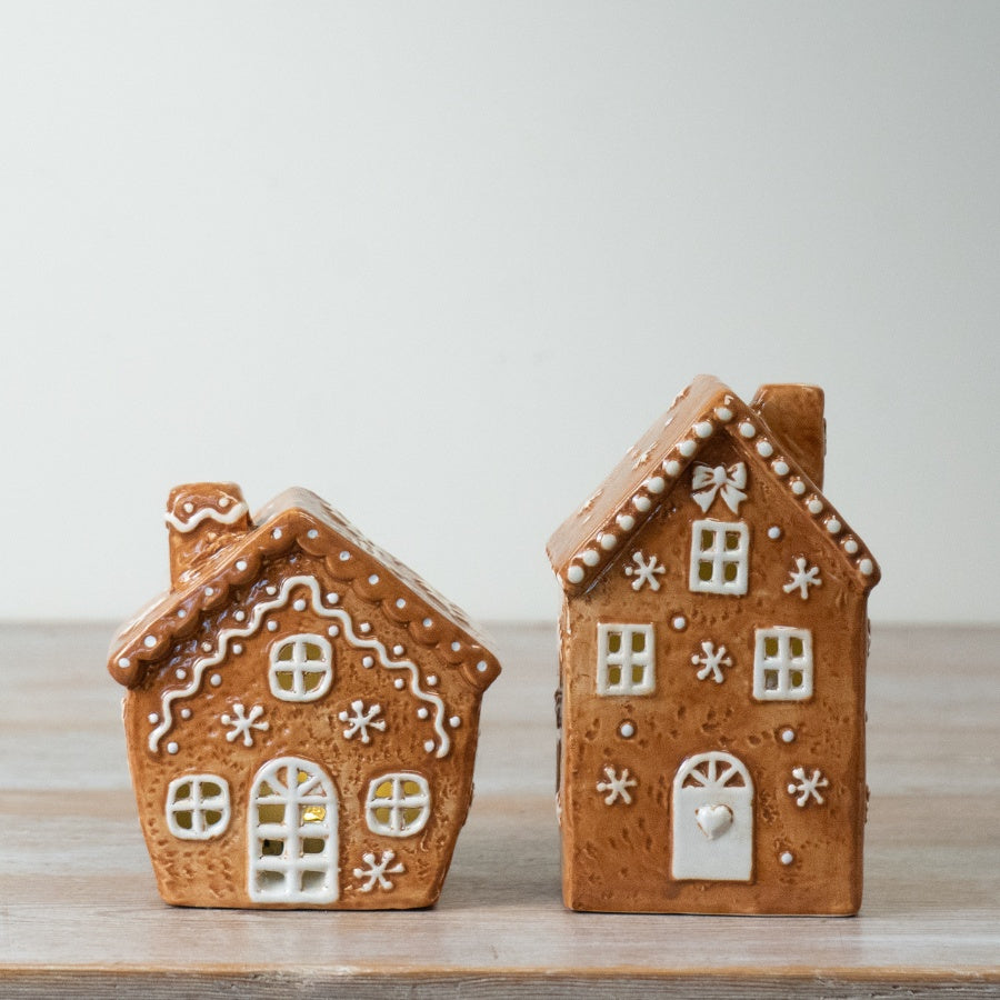 LED Gingerbread House Christmas Decoration Light Up Festive Ornament Holiday Home Décor 11.5cm