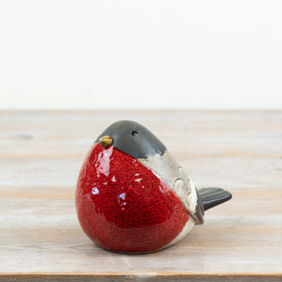 Robin Ornament Rustic Red & Black Robin Bird Decoration Christmas Home Décor Gift 15cm