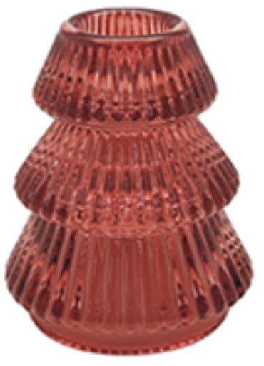 Red Glass Taper Candle Holder Decorative Candlestick Home Décor 8cm Item #82719