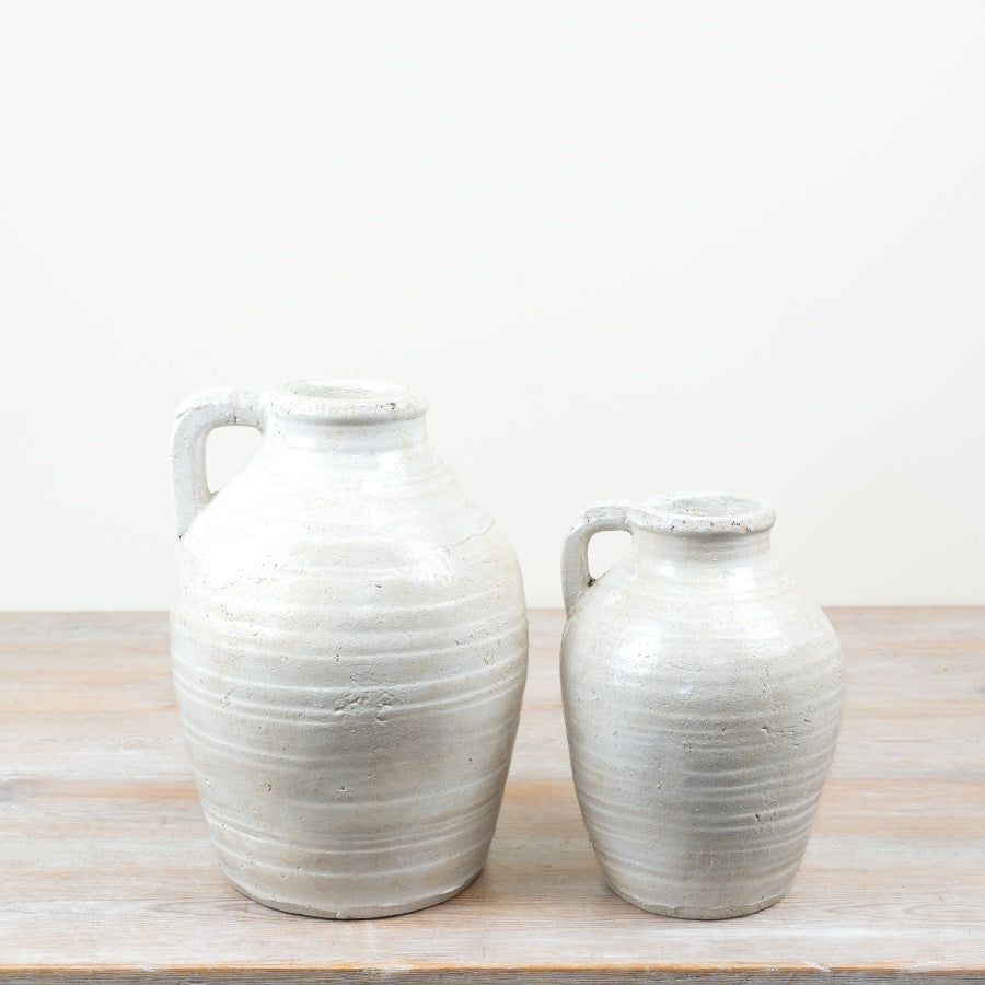 Textured Jug Vase Rustic Decorative Flower Vase Farmhouse Home Decor 28cm